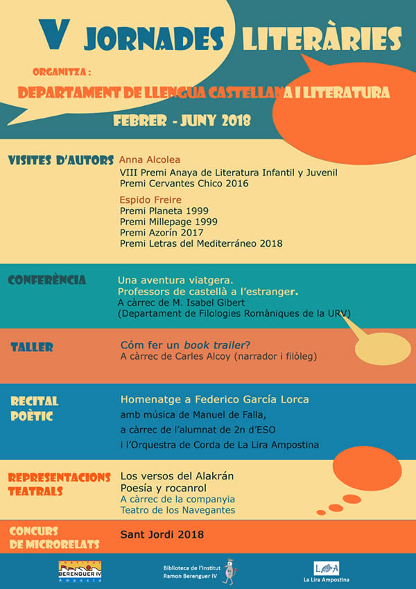 V Jornades Literàries organitzades pel Departament de Llengua Castellana i Literatura
